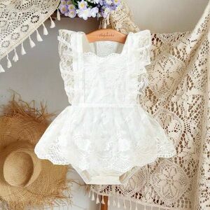 White Lace Baby Romper